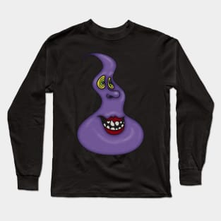 Goofy Ghost Face | Halloween Sticker Long Sleeve T-Shirt